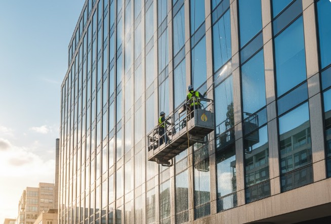 Gereinigte Außenfassade